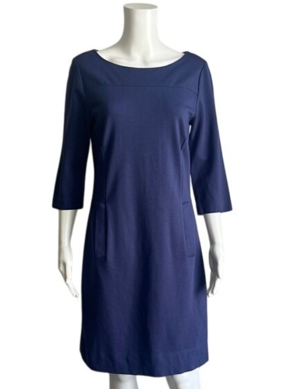 Harve Benard 3/4 Sleeve Pocket Dress in Blue - M
